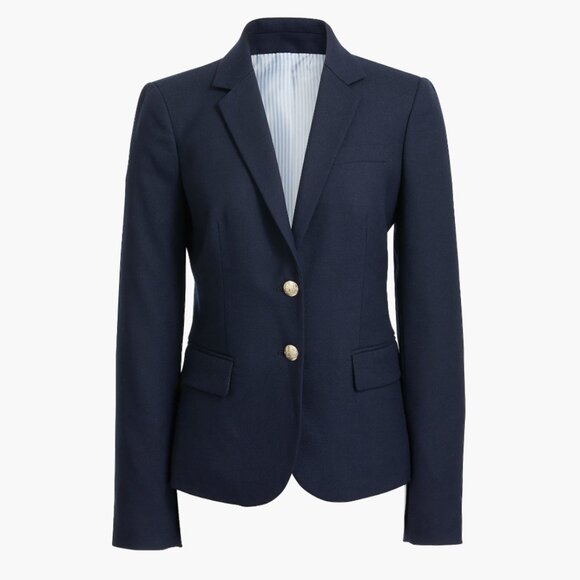 J. Crew Factory Original Schoolboy Blazer Jacket in Navy Blue/Gold Size 2 - Picture 3 of 9